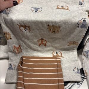 Carter's Cream and Brown Animal Print Kids Matching Set